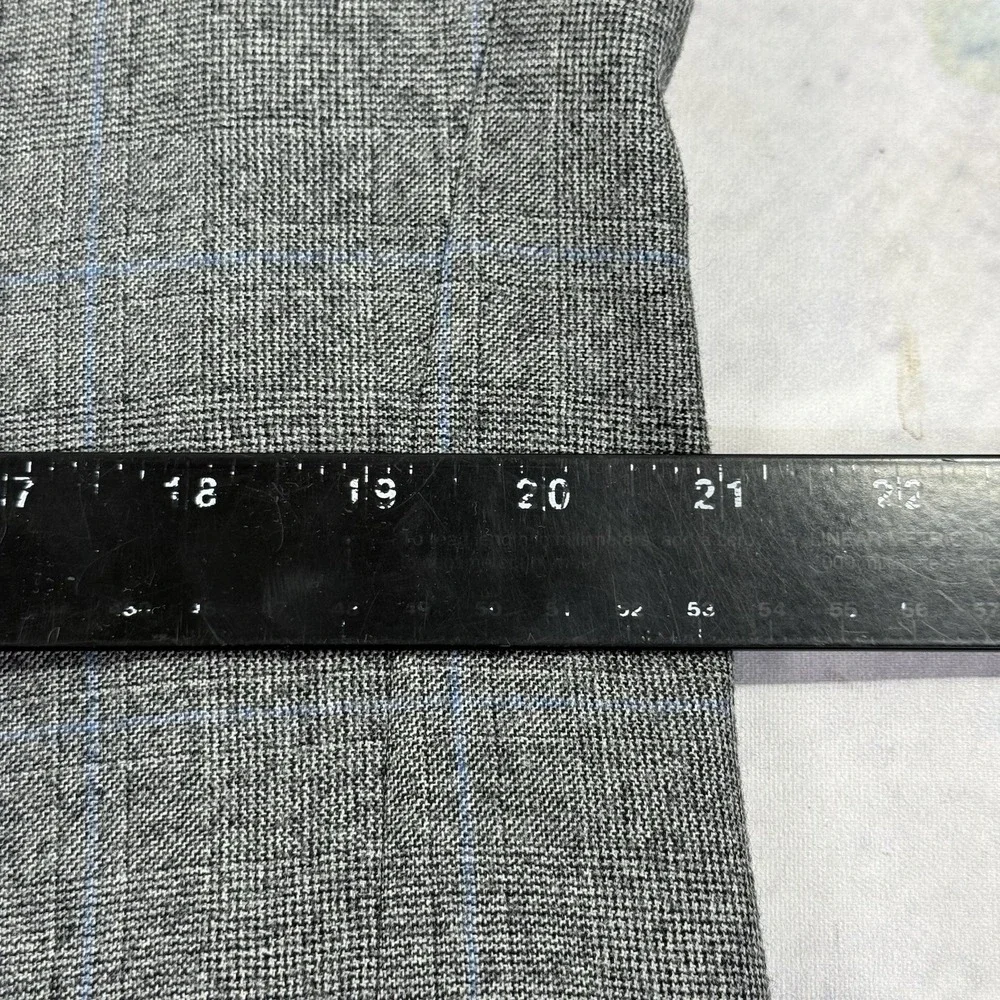VTG Hickey Freeman Suit 42L Pure Wool Gray‎ Glen Check 36L Pants USA 90s